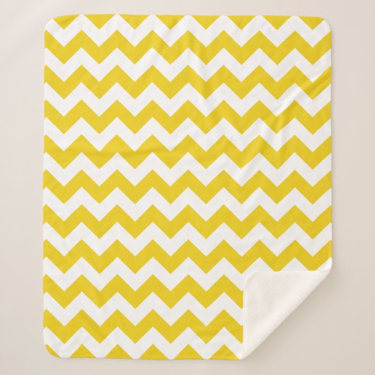 Couverture Sherpa Jaune Zigzag, Jaune Chevron, Motif géométrique (Devant)
