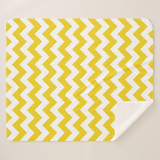 Couverture Sherpa Jaune Zigzag, Jaune Chevron, Motif géométrique (Devant (Horizontal))