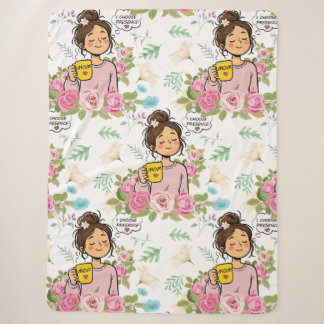 Couverture Sherpa Je Choisis la Présence Maman Motif Floral