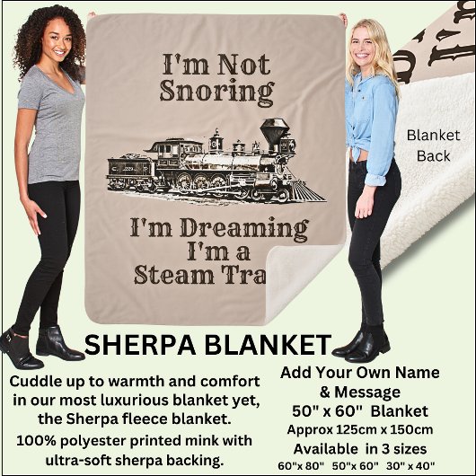 Couverture Sherpa Je ne ronfle pas, je rêve d'être un moyen de train