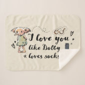 Couverture Sherpa Je T'Aime Dobby Aime Les Chaussettes (Devant (Horizontal))