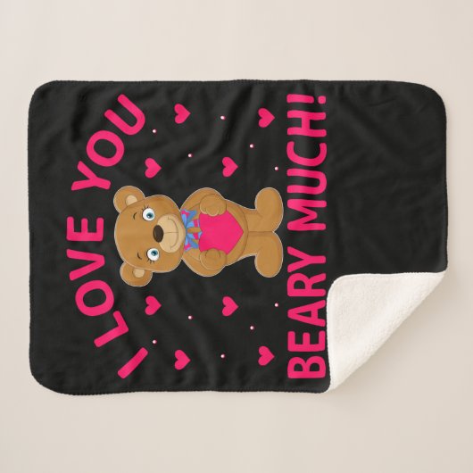 Couverture Sherpa Je T'Aime Faire Beaucoup De Teddy Bear (Devant (Horizontal))