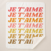 Couverture Sherpa Je T'aime français dire la typographie rétro (Devant)