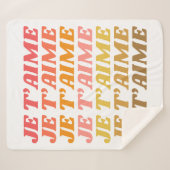 Couverture Sherpa Je T'aime français dire la typographie rétro (Devant (Horizontal))