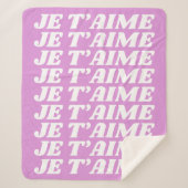 Couverture Sherpa Je t'aime | Français Je t'aime | Rose violet migno (Devant)