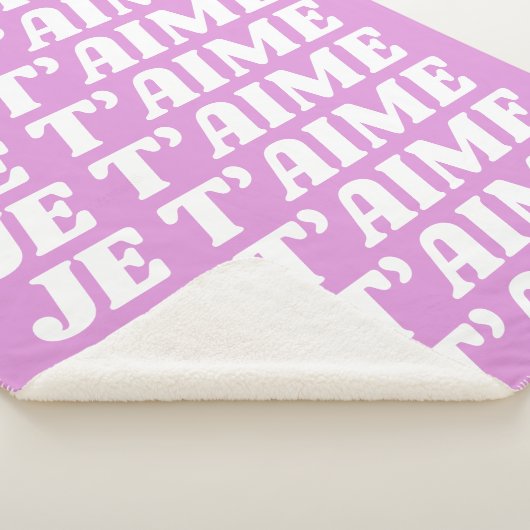 Couverture Sherpa Je t'aime | Français Je t'aime | Rose violet migno (3/4)