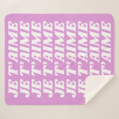 Couverture Sherpa Je t'aime | Français Je t'aime | Rose violet migno (Devant (Horizontal))