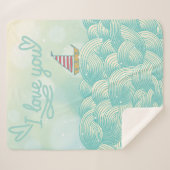 Couverture Sherpa Je t'aime voilier (Devant (Horizontal))