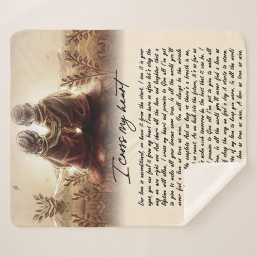 Couverture Sherpa Je traverse mon coeur Couple Golden Anniversaire C (Devant (Horizontal))