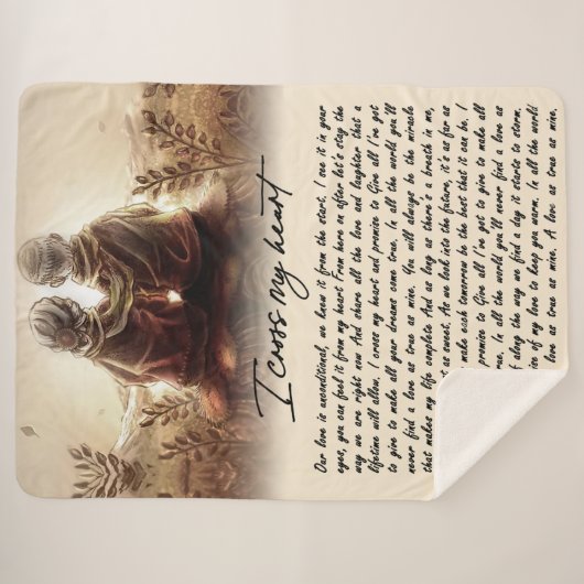 Couverture Sherpa Je traverse mon coeur Couple Golden Anniversaire C (Devant (Horizontal))