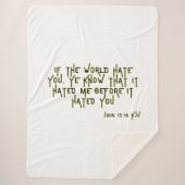 Couverture Sherpa Jean 15:18 KJV Bible Scripture Verse (Devant)