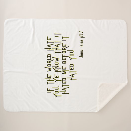 Couverture Sherpa Jean 15:18 KJV Bible Scripture Verse (Devant (Horizontal))