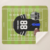 Couverture Sherpa Jersey de football en fer sur grille sur mesure (Devant (Horizontal))