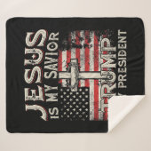 Couverture Sherpa Jésus Est Mon Sauveur Trump Est Mon Président Amér (Devant (Horizontal))