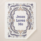 Couverture Sherpa Jesus Loves Me Sherpa Blanket Christian Gift  (Devant)