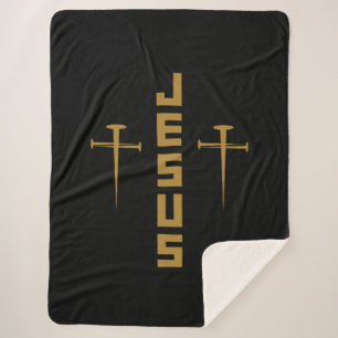 Couverture Sherpa JESUS Nail Cross La foi chrétienne pour les croyan