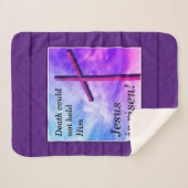 Couverture Sherpa JÉSUS pourpre EST REPOSÉ Pâques (Devant (Horizontal))