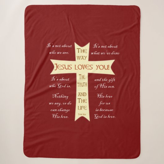 Couverture Sherpa Jesus Sherpa Blanket - Rouge (Devant)