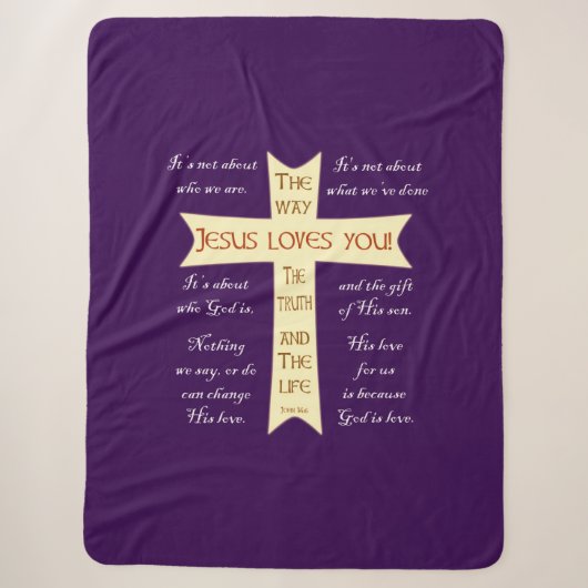 Couverture Sherpa Jesus Sherpa Blanket - Violet (Devant)