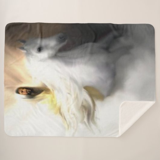 Couverture Sherpa Jésus sur un cheval blanc (Devant (Horizontal))