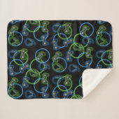 Couverture Sherpa Jeu vidéo Neon Blue & Green Motif (Devant (Horizontal))