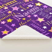 Couverture Sherpa Jeunes filles rose nom Naomi étoiles motif (3/4)