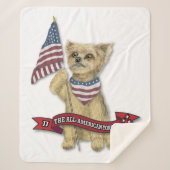 Couverture Sherpa "JJ, Le Yorkie Américain." (Devant)