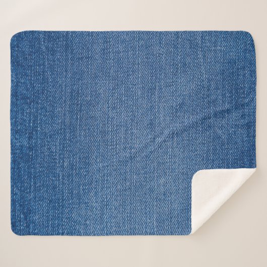 Couverture Sherpa Jjeans en denim bleu (Devant (Horizontal))