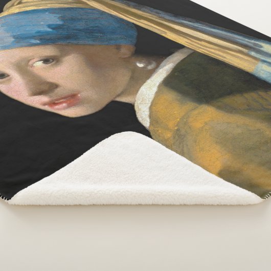 Couverture Sherpa Johannes Vermeer - Fille avec une oreille perle (3/4)