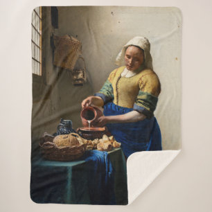 Couverture Sherpa Johannes Vermeer - La Milkmaid