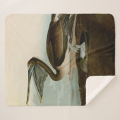 Couverture Sherpa John James Audubon Peinture Pélicane Brown (Devant (Horizontal))