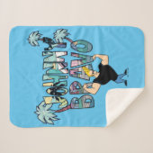 Couverture Sherpa Johnny Bravo Palm Tree Nom (Devant (Horizontal))