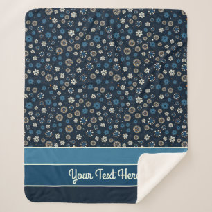 Couverture Sherpa Joli Blue Orange White Snowflakes scandinave