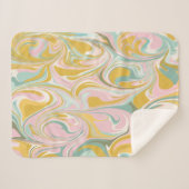 Couverture Sherpa Joli bracelet en marbre Abstrait en rose et or de (Devant (Horizontal))