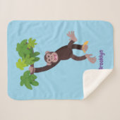 Couverture Sherpa Joli chimpanzé dans la jungle suspendu dessin anim (Devant (Horizontal))