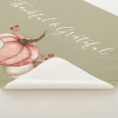 Couverture Sherpa Joli Citrouilles d'aquarelle sur Sage (3/4)