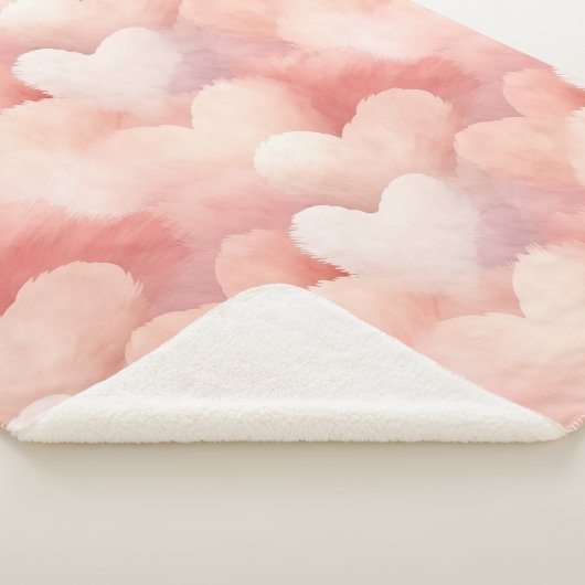 Couverture Sherpa Joli Coeur rose (3/4)