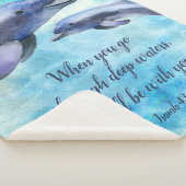 Couverture Sherpa Joli dauphin d'aquarelle| Bible Verse (3/4)