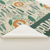 Couverture Sherpa Joli Doodle Lion Jungle Rainforest Motif (3/4)