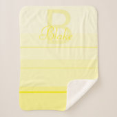 Couverture Sherpa Joli Elegant Personnalisé Bébé Jaune Nom Monogramm (Devant)