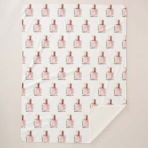 Couverture Sherpa Joli en vernis à ongles rose blanc Shower de maria