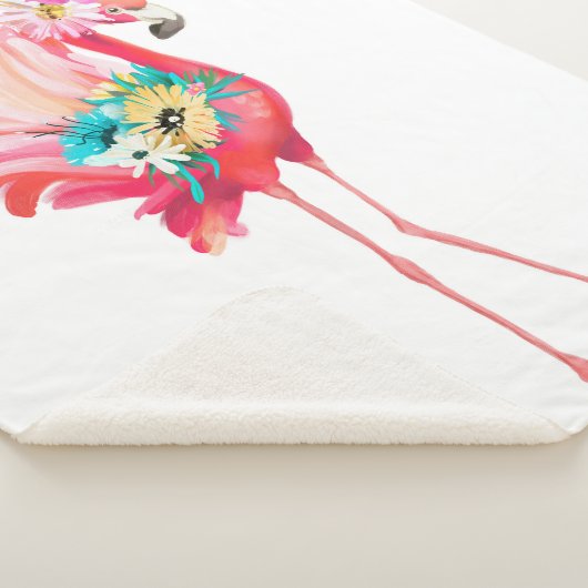 Couverture Sherpa Joli et beau flamand rose mexicaine oiseau avec (3/4)