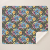 Couverture Sherpa Joli Et Fleur Sombre (Devant (Horizontal))