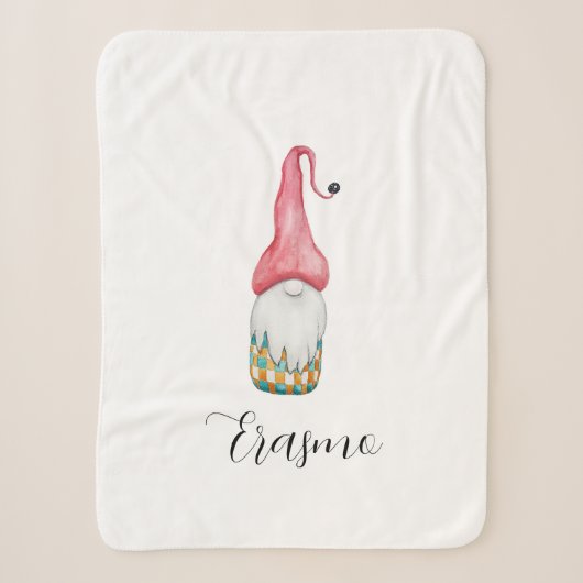 Couverture Sherpa Joli Gnome de Noël Vintage (Devant)