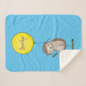 Couverture Sherpa Joli hérisson et motif de dessin animé de ballon (Devant (Horizontal))