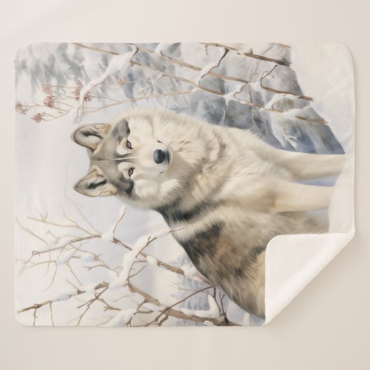 Couverture Sherpa Joli Husky (Devant (Horizontal))