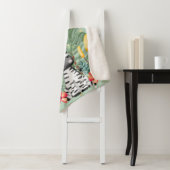 Couverture Sherpa Joli monogramme Zèbre dans la jungle l Verdure (En situation)