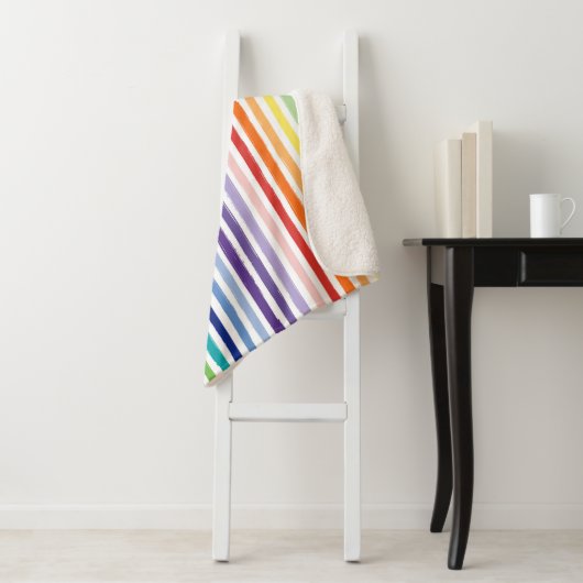 Couverture Sherpa Joli Motif arc-en-ciel (En situation)