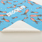 Couverture Sherpa Joli motif caricature de calmar rose (3/4)