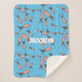 Couverture Sherpa Joli motif caricature de calmar rose (Devant)